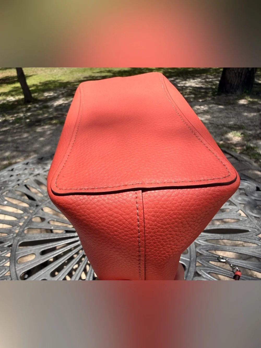 COACH Small Town Bucket Bag Leather Coral Pink 1011